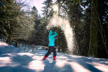 Playing with snow