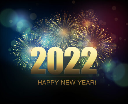 2022 New Year Abstract background with fireworks. Vector