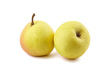 Ripe pear fruits isolated on white background