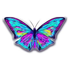 Fototapeta na wymiar Colourful abstract butterfly on white background. Art and design