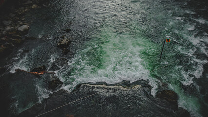 water flowing into the water