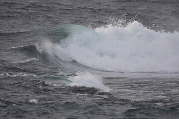 waves of the Atlantic Ocean showing their strength