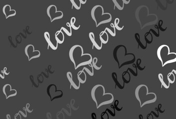 Light Gray vector backdrop with sweet hearts.