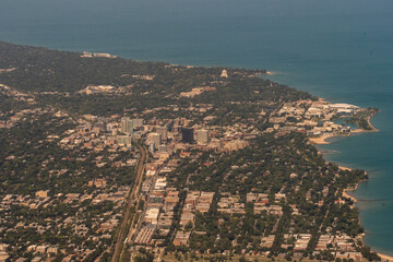 Evanston Chicago Illinois from the air