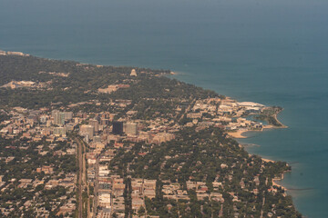 Evanston Chicago Illinois from the air