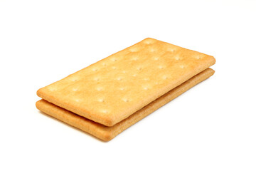 Whole sandwich biscuit isolated on white background. Double square shaped dessert