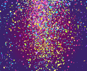 Geometric elements on isolated dark background. Holiday pattern with confetti. Texture for design. Print for polygraphy, posters, t-shirts and textiles. Greeting cards © mikabesfamilnaya