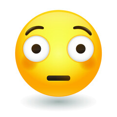 Flushed Emoji Icon Illustration Sign. Embarrassed Vector Symbol Emoticon Design Vector Clip Art.