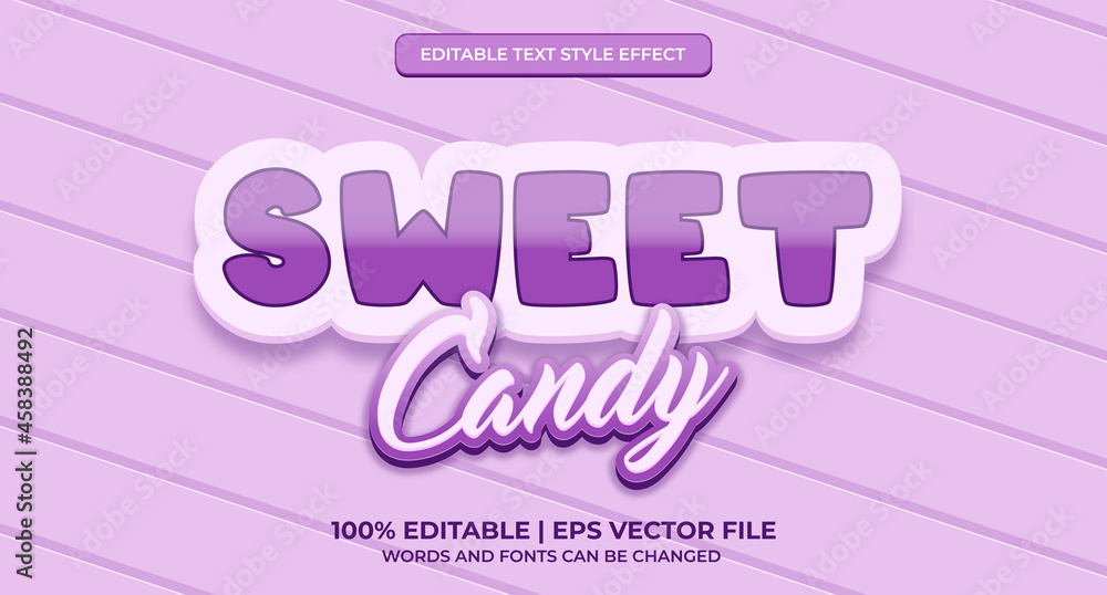 Poster editable text style effect - sweet candy text style theme