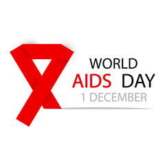World AIDS Day 1 December, vector art illustration.