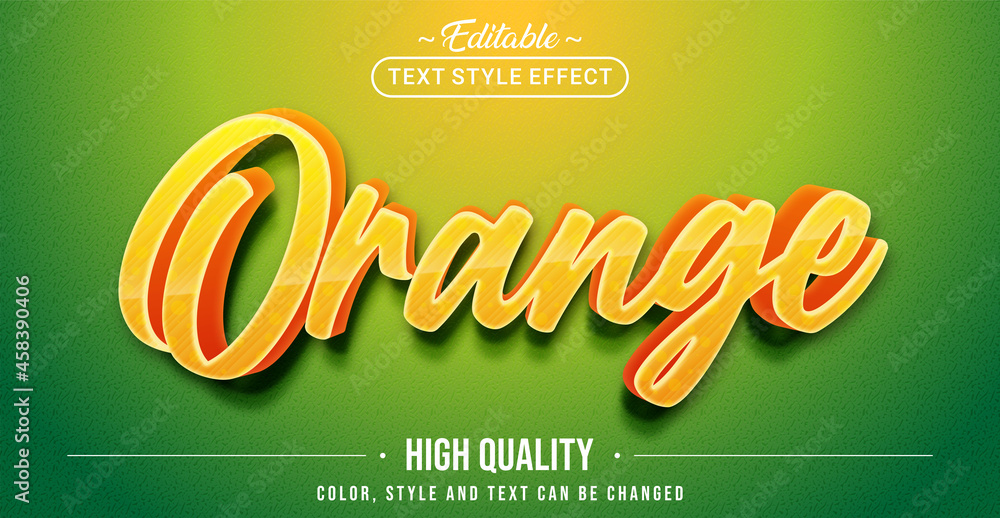 Aufkleber Editable text style effect - Fresh Orange text style theme.