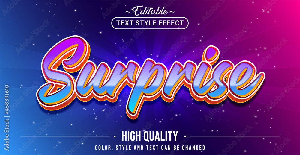 Poster Editable text style effect - Surprise text style theme.