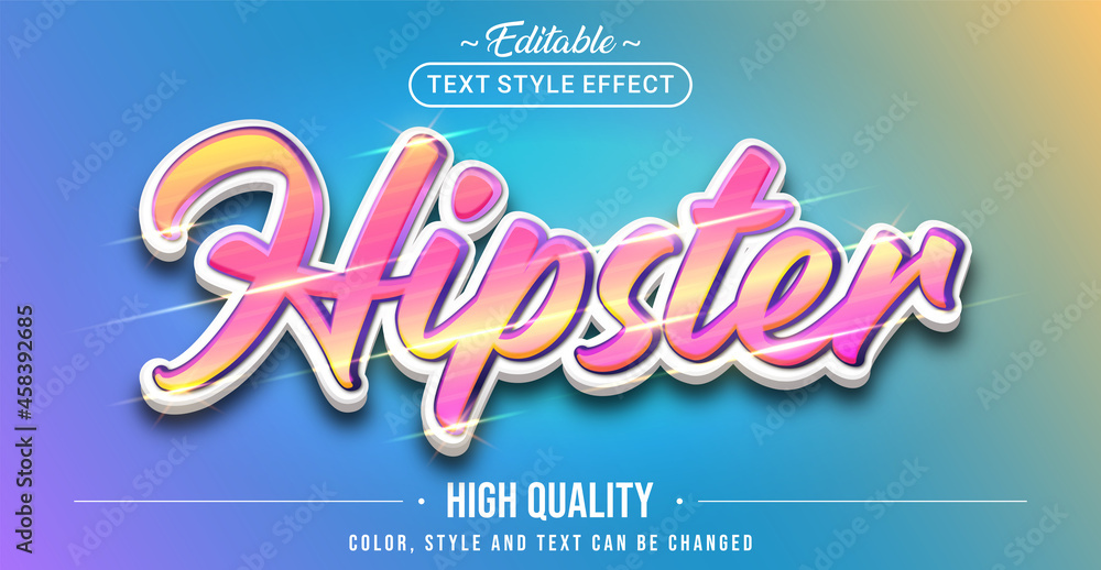 Poster Editable text style effect - Hipster text style theme.