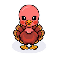 Cute happy baby turkey cartoon