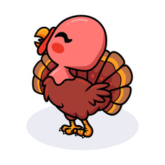 Cute happy baby turkey cartoon