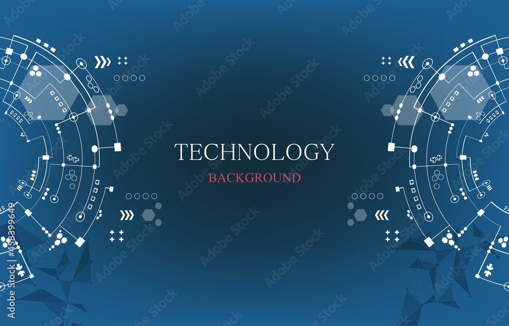 Poster technology vector. hi-tech digital technology and engineering background