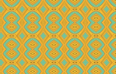 Seamless Ikat Pattern. Abstract background for textile design, wallpaper, surface textures, wrapping paper.Tribal seamless colorful geometric pattern.
