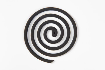 mosquito repellent coil emit smoke to repel mosquito on white background