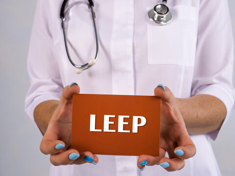 Healthcare concept about LEEP Loop electrosurgical excision procedure with inscription on the sheet.
