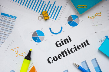 Business concept about Gini Coefficient with inscription on the piece of paper.