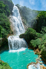 Veil of the Bride waterfalls in Chiapas, Mexico