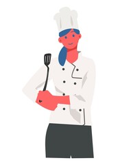 Female chef. Simple flat illustration.