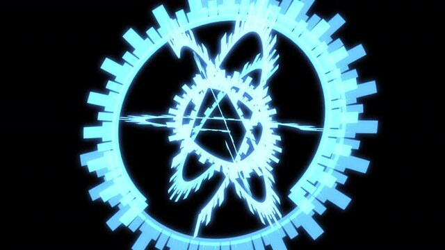3D Arc Sphere Tribal Blue VJ Loop Animation