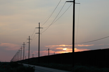 Landscape of a sunset in Ciudad Juarez Chihuahua Border with El Paso Texas United States © davidpeinado