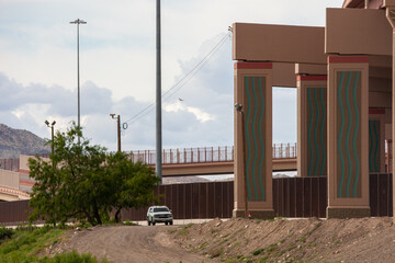 The Border Patrol patrols the border near the Rio Grande in El Paso, Texas.