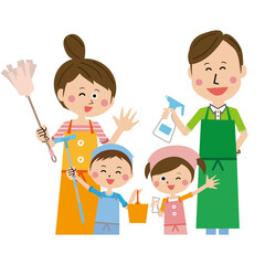 ポップな家族　家族みんなで大掃除