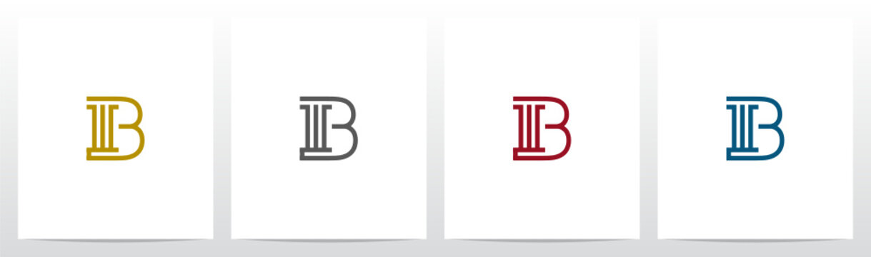 Pillar On Letter Logo Design B