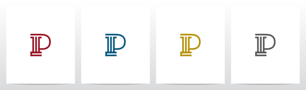 Pillar On Letter Logo Design P