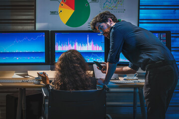 diverse financial team disabled woman on wheelchair with financial supervisor working together
