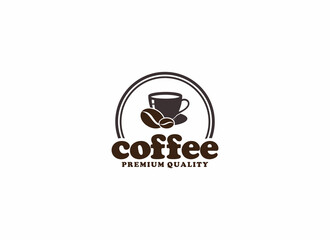 coffee shop logo template in white background