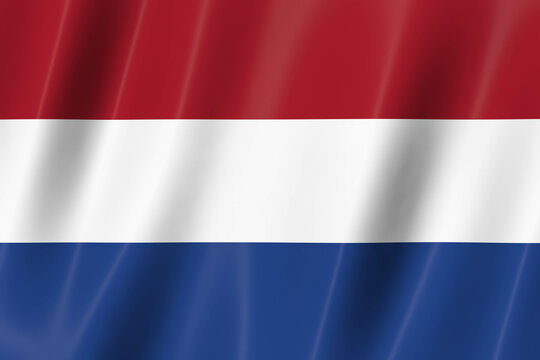 Netherlands flag of silk-3D panoramic  illustration