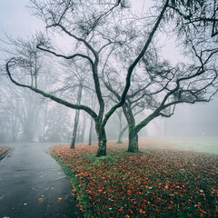 Trees in Creepy Fog