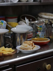 Traditional Kaya Toast. Singapore Kaya Toast, local hawker food.