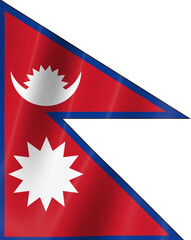 Nepal flag of silk-3D panoramic  illustration
