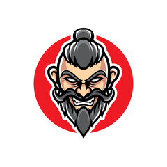 KUNGFU MASTER HEAD MASCOT LOGO
