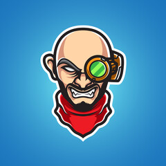OLD MAN PROFESSOR MASCOT LOGO