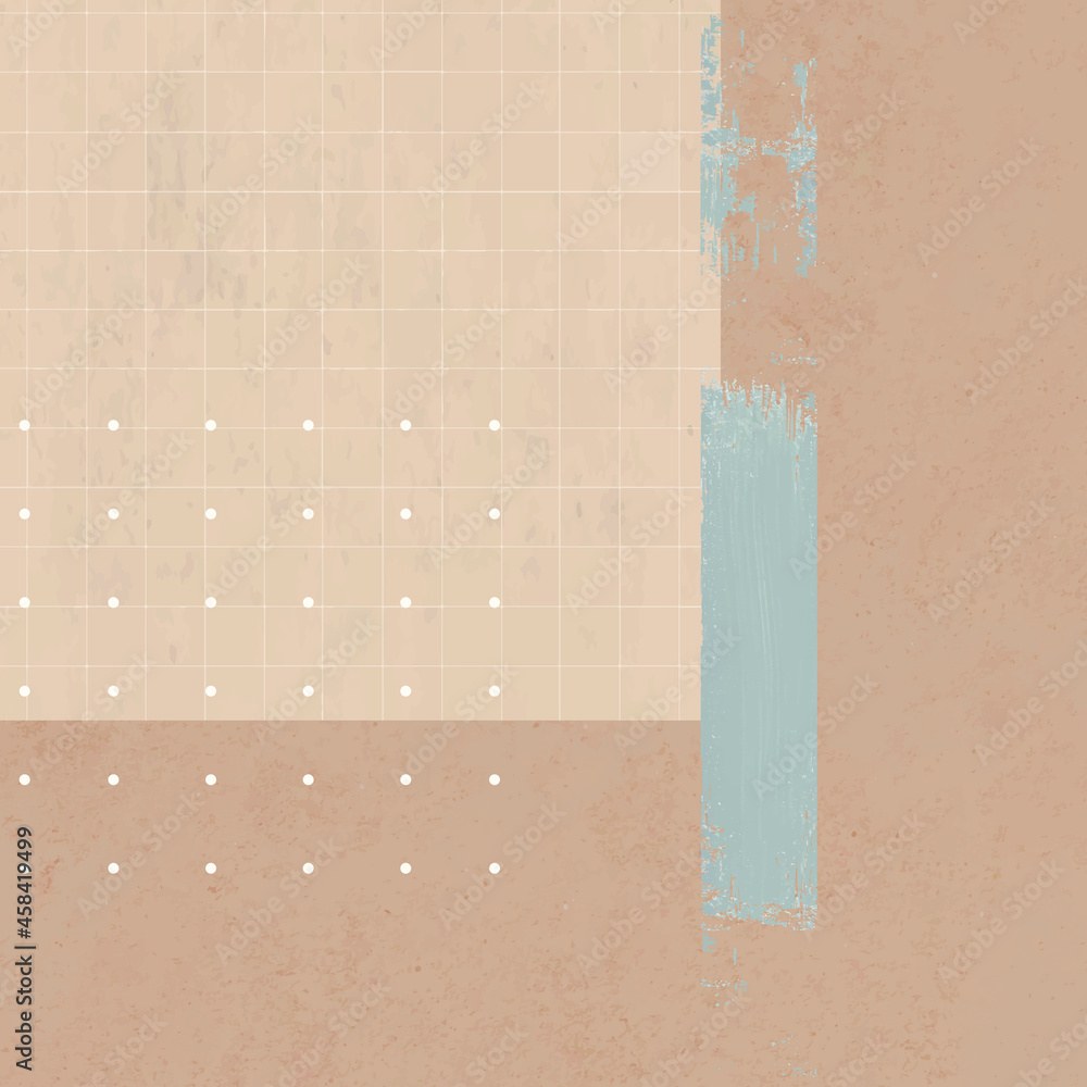 Poster retro background with white dots and brushstroke vector