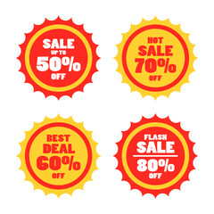 set of sale promotion discount badge vector illustration. suitable for online shopping design label.