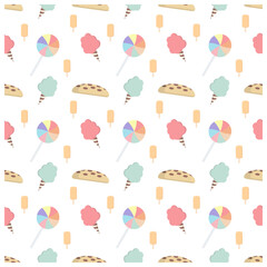 seamless pattern with sweets and candies