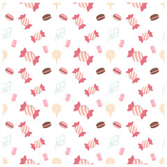 seamless pattern with sweets and candies