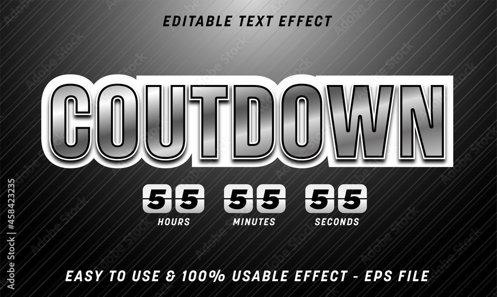 Aufkleber countdown editable text effect template with abstract style use for business brand and company logo