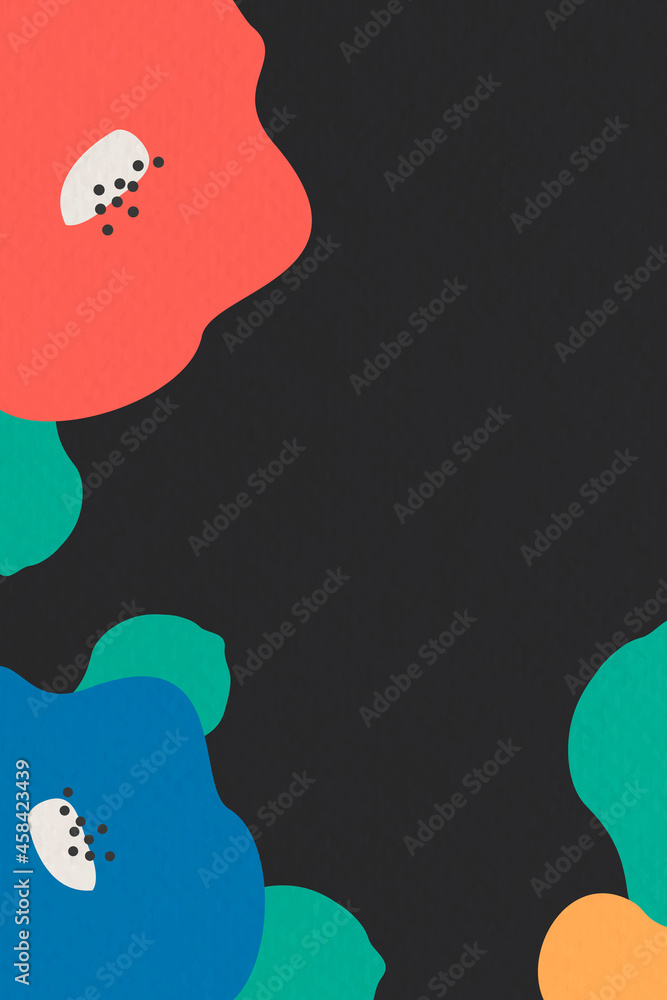 Aufkleber botanical pattern frame on black background vector