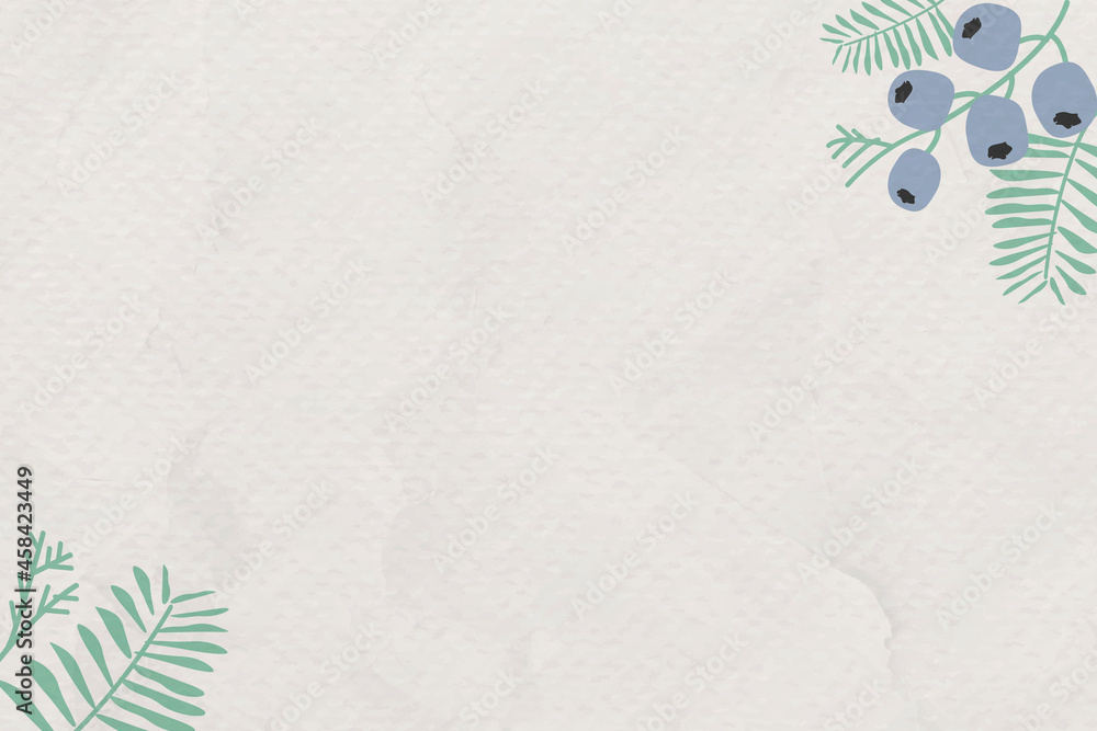 Aufkleber botanical pattern frame on beige background vector