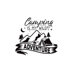 Camping quptes design vector