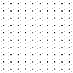 Square seamless background pattern from geometric shapes are different sizes and opacity. The pattern is evenly filled with small black house symbols. Vector illustration on white background