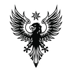 Falcon Crest logo design inspiration, Design element for logo, poster, card, banner, emblem, t shirt. Vector illustration